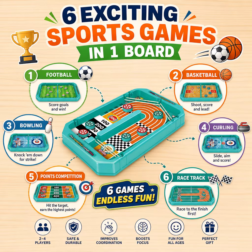 6-in-1 Tisch-Sportspiel-Set -  – Board Game Live Bewertung und Preis